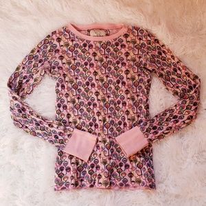 4 for $20 Pink Peacock Feather Thermal Shirt